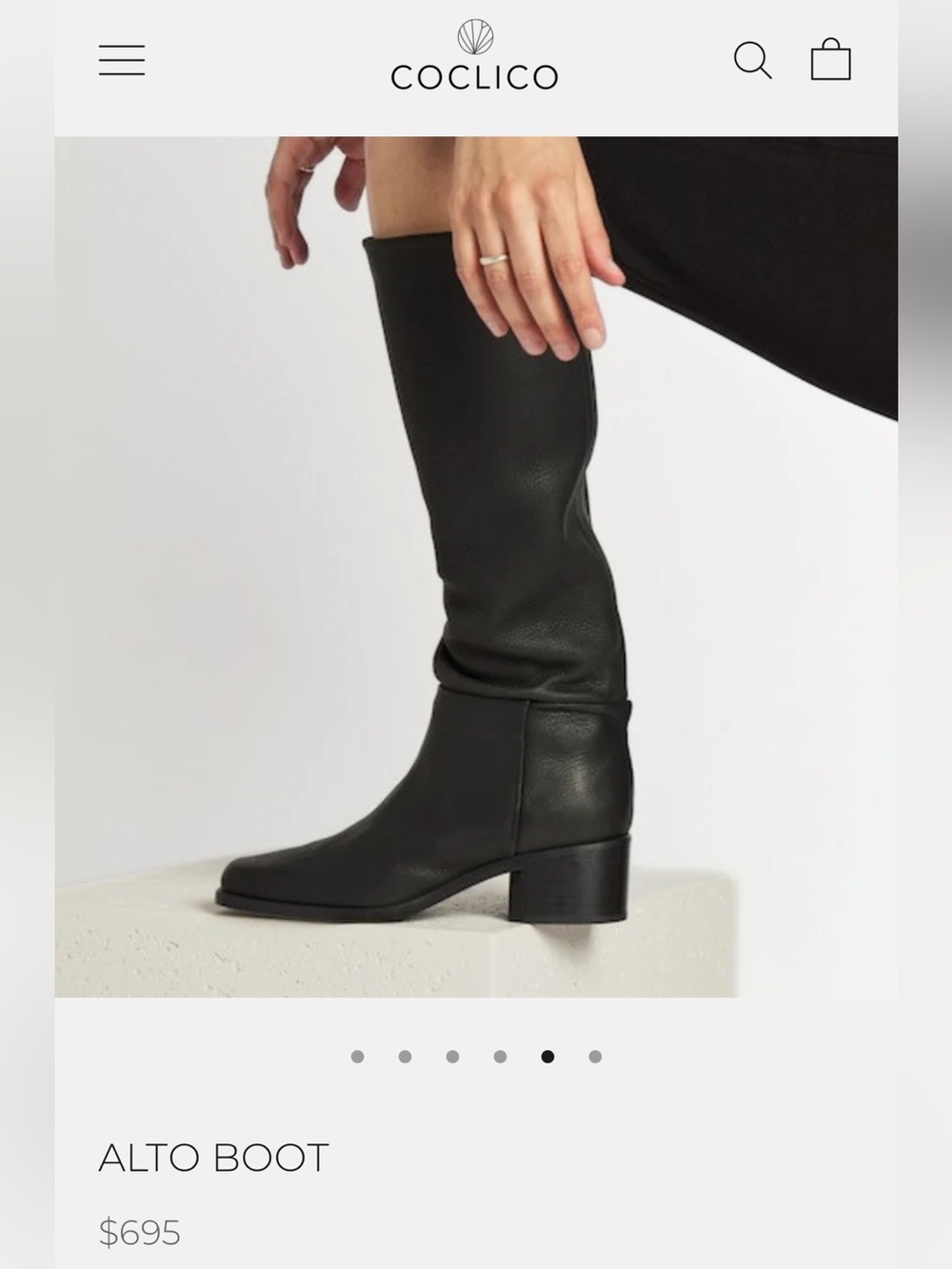 Coclico Black Leather Alto Boot